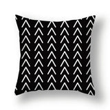 Black Geometric Line Pillowcase for Home Office 18x18"