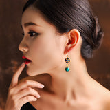 Artisan Cloisonné Glass Earrings - Ethnic Style Accessory