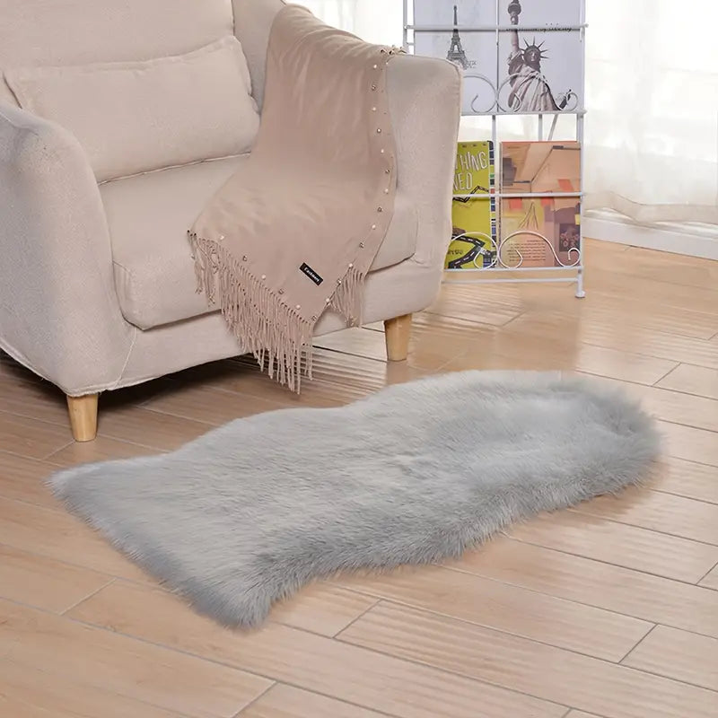 Stylish Geometric Faux Fur Rug for Home Decor (2 Sizes)