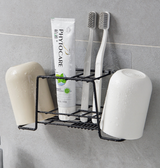 Wall-Mounted Toothbrush Holder with Cup Storage