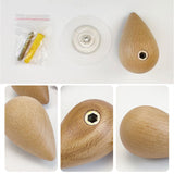 Cute Beech Wood Water Drop Hook for Home Storage