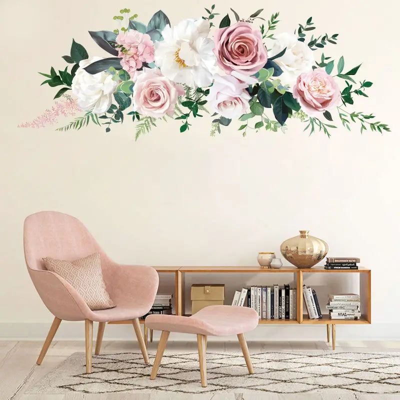 Simple Flower Wall Sticker for Natural Home Decor (1pc)