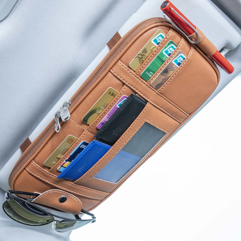 Multifunctional Car Storage Bag with Sun Visor Clip