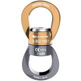 PROND Swing Swivel 35kN Safest Rotational Device Swing Spinner Carabiner Swivel Climbing Rope Swivels for Children’s Web Tree Swing Setting Aerial Dance Hanging Hammock (Gold Grey)