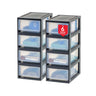 IRIS USA 6 Qt. Plastic Drawer Storage Organizer Stacking Drawers 8-Pack Stackable Unit with Sliding Drawer for Clothes Bedroom Kitchen Under Sink Pantry Craft Room Bathroom Dorm Office Black