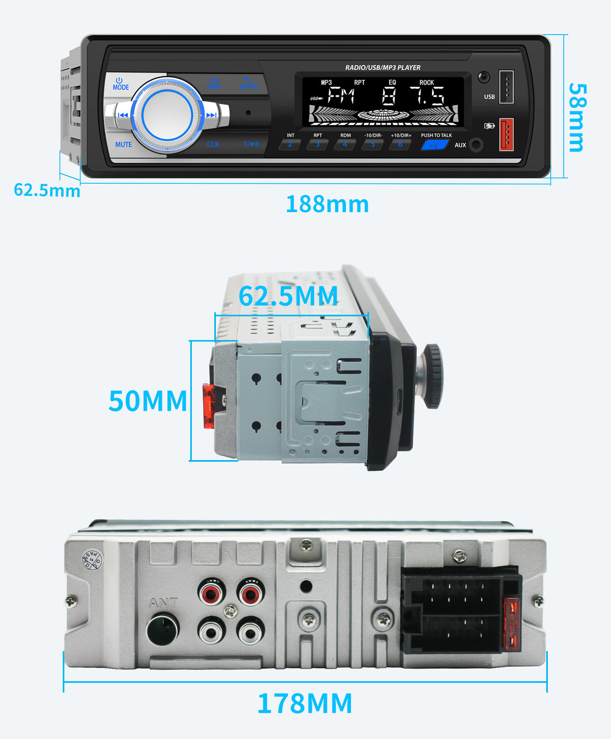 Car MP3 Bluetooth Player with FM Radio 12V 520