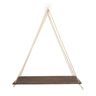Wall-Mounted Wooden Shelf with Decorative Rope Planter