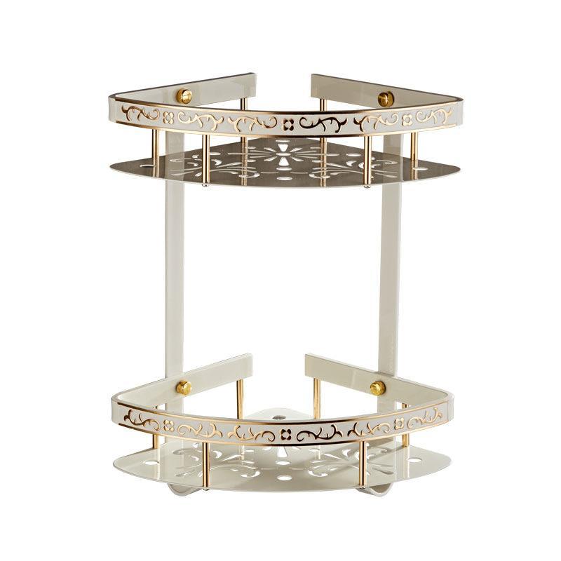 Aluminum Bathroom Shelf with Towel Bar Rack