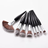 8-Piece Makeup Brush Set with Black Handles