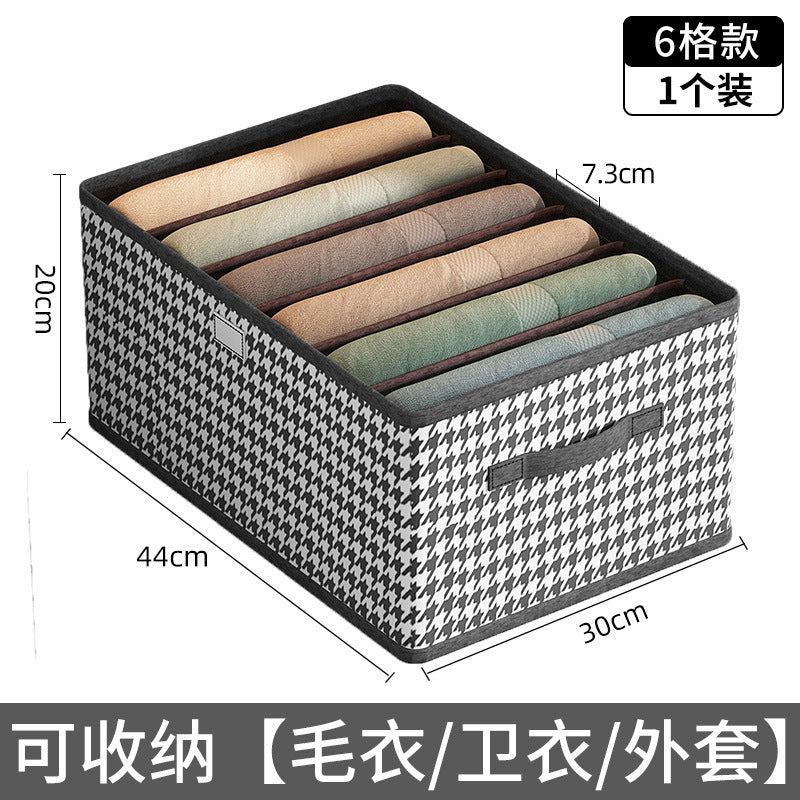 Checkered Pants Storage Box - Foldable Drawer Organizer