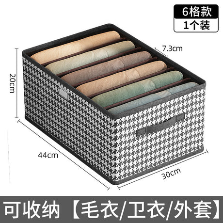 Checkered Pants Storage Box - Foldable Drawer Organizer