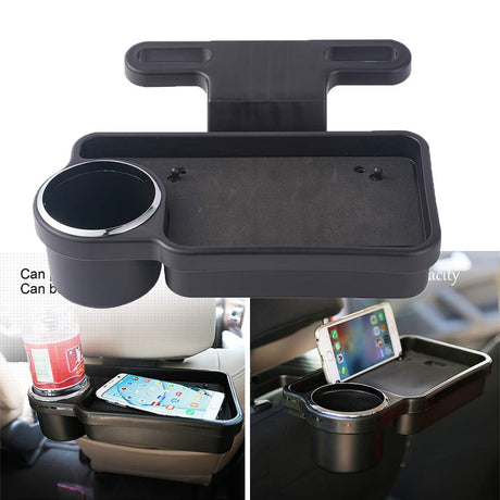 Car Headrest Cup Holder Multifunctional Foldable Car Headrest Seat Back Organizer Cup Plate for Drink Pocket Food Tray