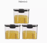 Transparent Plastic Square Kitchen Storage Jar