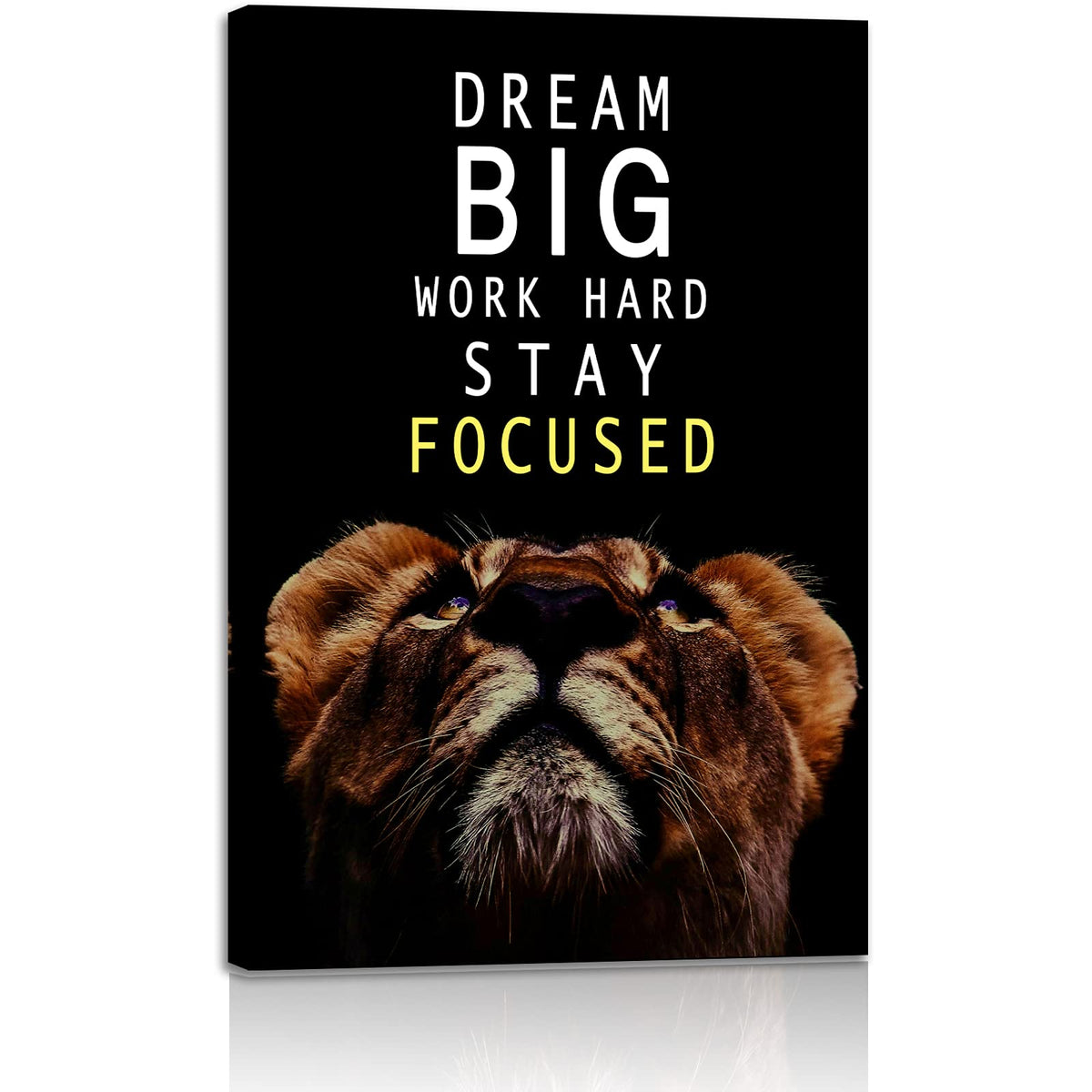 AMART SUN Dream Big and Work Hard • Motivational Print Canvas Wall Art • Inspirational Poster Artwork Modern Home Decor For HomeOfficeGymClassroom Wall Decor Framed Ready to Hang