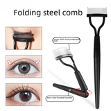 Arc Steel Tooth Eyelash Curler with Portable Makeup Tool