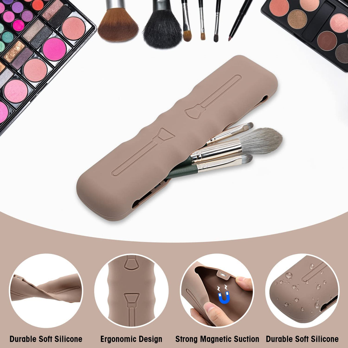 Portable Silicone Makeup Brush Holder and Organizer
