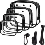 4 Packs Clear Bogg Bog Accessories Beach Tote Bag Suitable for Bogg Bag Insert Bag Cellphone Phone Holder Clear Makeup Bags Toiletry Bag Key Holder for Bogg Bag Accessories for Bogg Bags (Black)