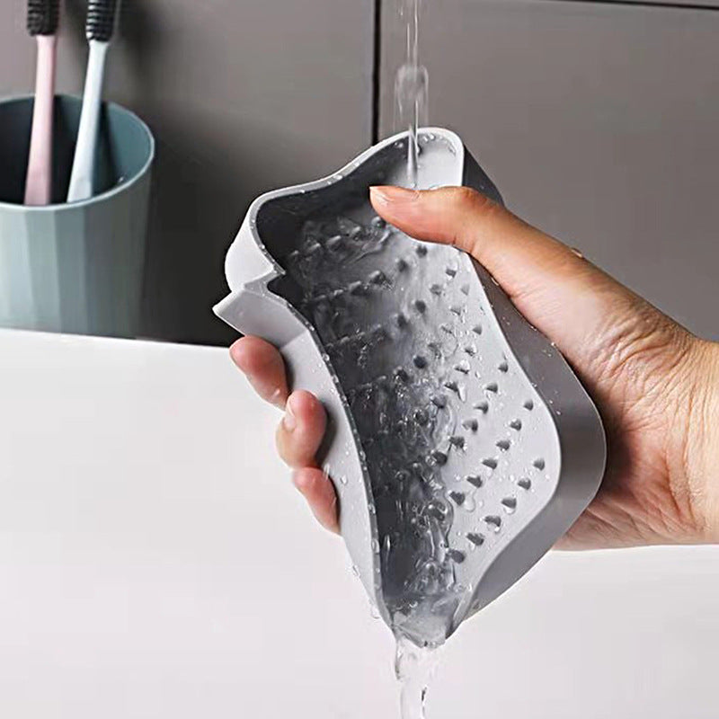 Silicone Soap Holder and Drain Storage Rack Organizer