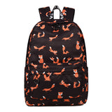 Stylish Fox Print Backpack for Students and Laptops