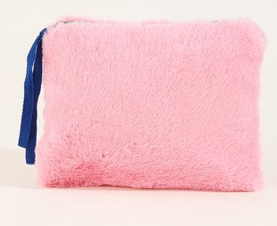 Knot Decor Plush Makeup Bag - Portable Travel Organizer
