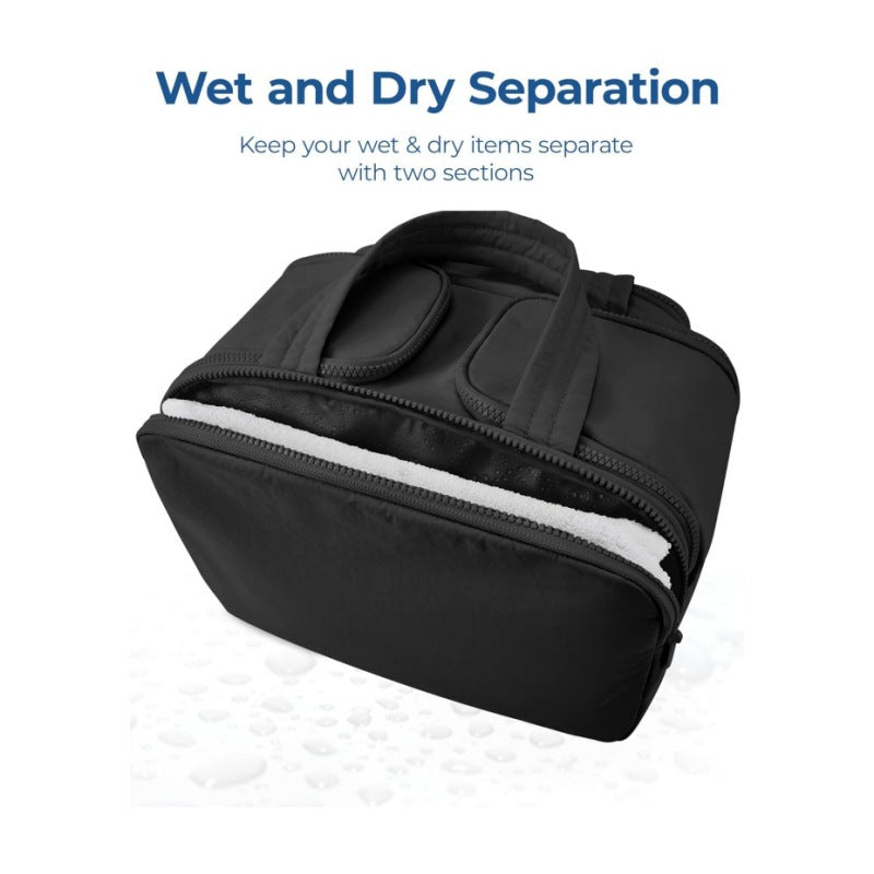 Travel Toiletry Bag – Large, Lightweight, Wide Open, Fluffy Organizer