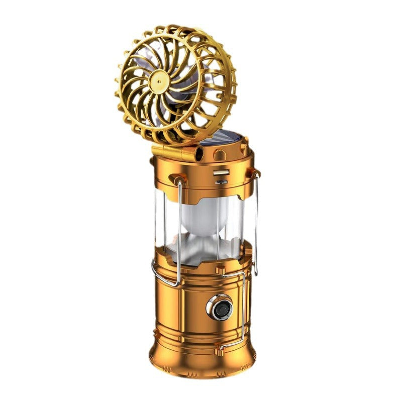 Summer LED Solar Tent Light with Fan for Camping