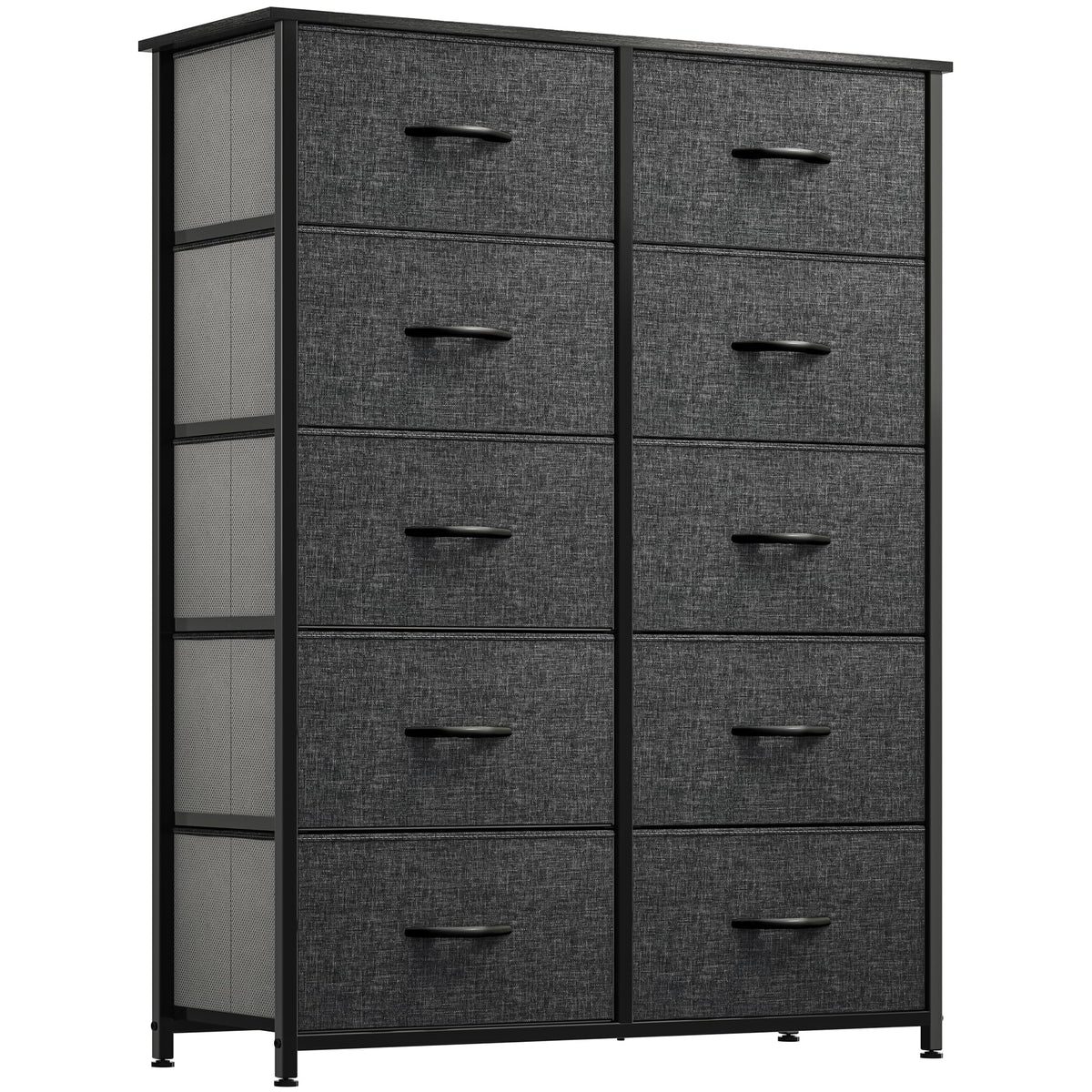 YITAHOME 10 Drawer Dresser - Fabric Storage Tower Organizer Unit for Bedroom Living Room Hallway Closets - Sturdy Steel Frame Wooden Top & Easy Pull Fabric Bins