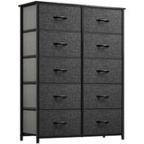 YITAHOME 10 Drawer Dresser - Fabric Storage Tower Organizer Unit for Bedroom Living Room Hallway Closets - Sturdy Steel Frame Wooden Top & Easy Pull Fabric Bins