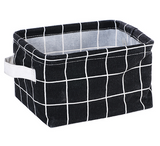 Desktop Makeup Organizer Storage Box with Linen Basket