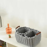 Handwoven Cotton Rope Cosmetic Organizer - 3 Pieces Set