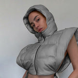 Fashionable Women's Autumn Hooded Jacket with Side Slits