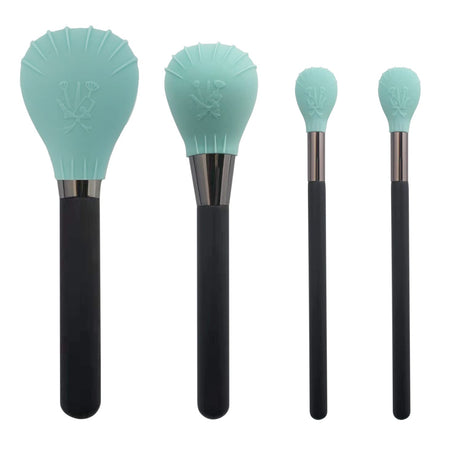 LORMAY 4 Pcs Silicone Makeup Brush Covers Brush Bubbles for Protecting Bristles from Getting Crushed and Keeping Cosmetic Bag Clean (Mint Green)
