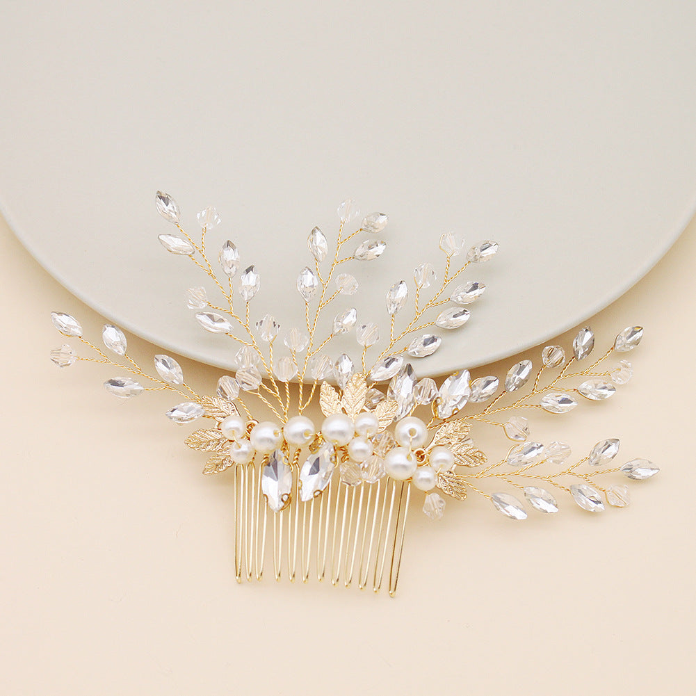 Handmade Pearl Hair Accessory with Sparkling Rhinestones