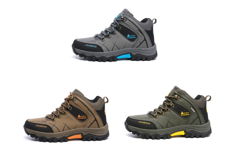 Men's High-Top Anti-Slip Hiking Shoes for Outdoors