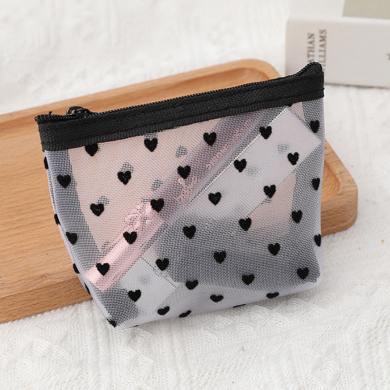 New Ins Heart Velvet Makeup Bag for Girls (Large Capacity)