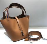 Genuine Leather Women's Woven Large Capacity Tote Bag
