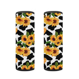 ENLACHIC Kids Car Seat Belt Cover Cute Cartoon Animal Print Baby Car Seat Strap Pads Infant Car Seat Protector Car Accessories Universal All CarsSunflower Cow Print
