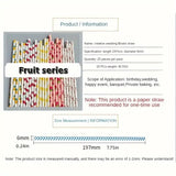 Eco-Friendly Biodegradable Fruit Series Paper Straws (25/100 Packs)