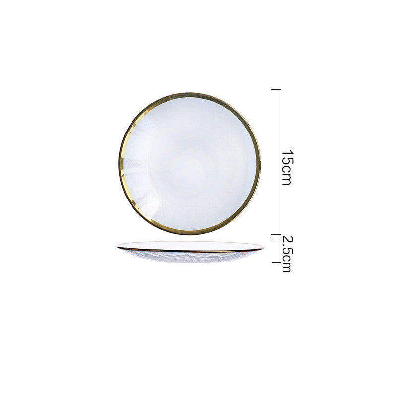 Japanese Gold-Trimmed Glass Fruit Bowl for Home Decor