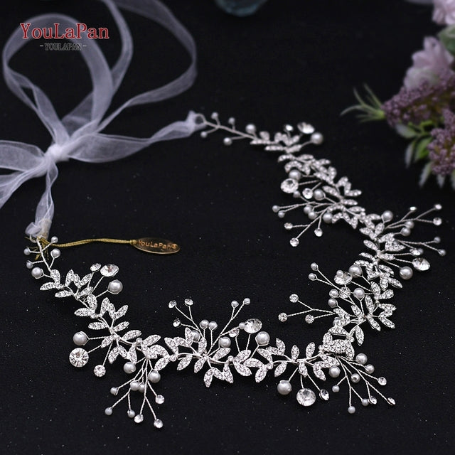 White Handmade Crystal Pearl Bridal Hair Accessories
