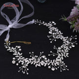 White Handmade Crystal Pearl Bridal Hair Accessories