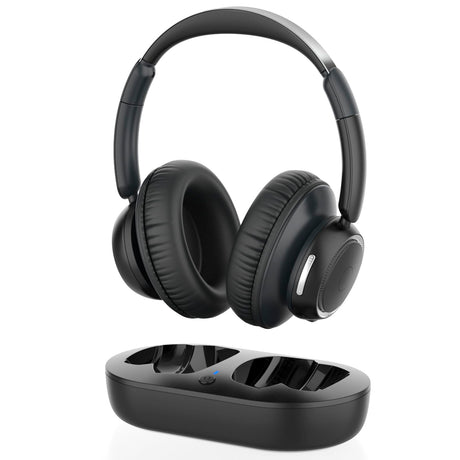 ANSTEN Wireless Headphones for TV Watching with Universally Compatible Transmitter Charging Base TV Headphones Wireless for Seniors Bluetooth Headphones No Delay 35 Hrs Audio Playtime Plug n Play