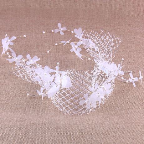 Bridal Veil Butterfly Headband Wedding Hair Accessory