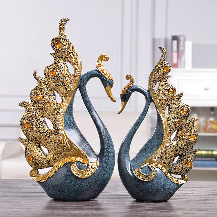 European Couple Swan Home Decor for Weddings and Gifts