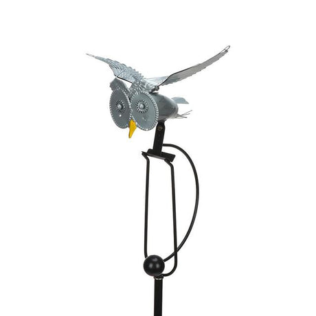 Metal Owl and Eagle Garden Stake Outdoor Decor Art