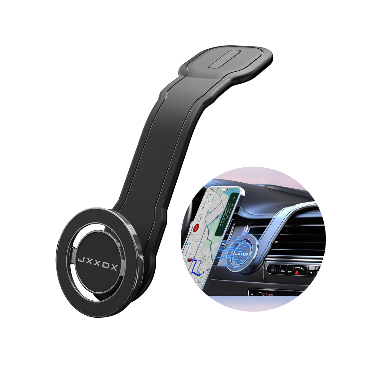 Ultra Magnetic Phone Holder For Car【20 Strong Magnets】Bendable Aluminum Alloy Arm for Mag safe mount flexible Magnetic car mount for iPhone 16 15 14 13 Pro max mini All Mag Safe Accessories Case