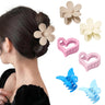 Ufgin 6 Pcs Heart Hair Claw Clips for Women-Medium Matte Nonslip Hair Jaw Clips Heart Hair Clips for Thin Thick Hair Cute Hair Styling Accessories for Women and Girls(flower2+heart2+butterfly2)