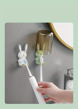 Cute Rabbit Bathroom Toothbrush Holder and Hook Storage