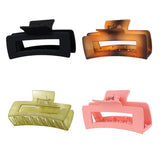 Mandalahuang Rectangle Claw Clips，Big Hair Claw Clips 4 Inches Nonslip Big Claw Hair Clips for Girls Strong Hold for Thick Hair Accessories (4 Packs)