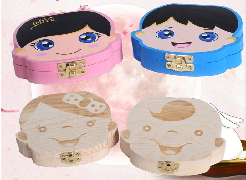 Wooden Tooth Storage Box for Children's Baby Teeth